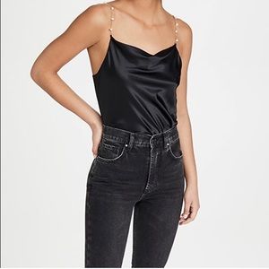 Cami NYC Busy Tank Black with Pearls Size XS
